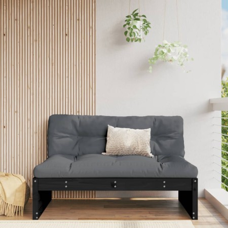 Central sofa solid black pine wood 120x80 cm by vidaXL, Modular outdoor sofas - Ref: Foro24-825762, Price: 151,99 €, Discount: %