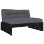 Central sofa solid black pine wood 120x80 cm by vidaXL, Modular outdoor sofas - Ref: Foro24-825762, Price: 151,99 €, Discount: %