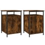 Bedside tables 2 units plywood oak smoke 40x42x60 cm by vidaXL, Nightstands - Ref: Foro24-825868, Price: 48,78 €, Discount: %