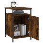 Bedside tables 2 units plywood oak smoke 40x42x60 cm by vidaXL, Nightstands - Ref: Foro24-825868, Price: 48,78 €, Discount: %