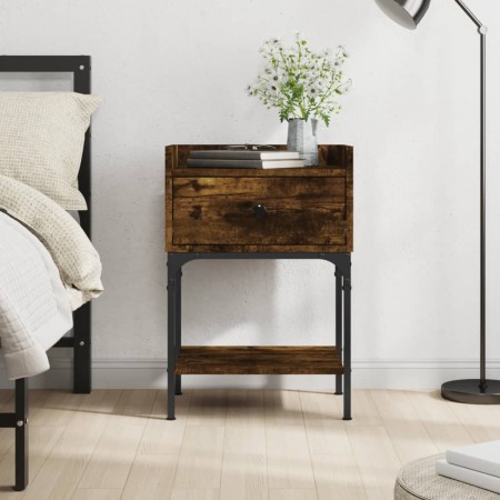 Smoked oak engineered wood bedside table 40.5x31x60cm by vidaXL, Nightstands - Ref: Foro24-825897, Price: 38,74 €, Discount: %