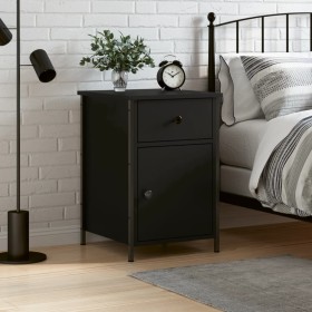 Black plywood nightstand 40x42x60 cm by vidaXL, Nightstands - Ref: Foro24-825903, Price: 55,66 €, Discount: %