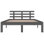 Gray solid wood bed frame 200x200 cm by vidaXL, Beds and slatted bases - Ref: Foro24-814776, Price: 177,77 €, Discount: %