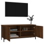 Mueble TV con puertas contrachapada marrón roble 102x35x45 cm de vidaXL, Muebles TV - Ref: Foro24-826294, Precio: 58,99 €, De...