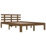 Estructura de cama madera maciza marrón miel 200x200 cm de vidaXL, Camas y somieres - Ref: Foro24-814777, Precio: 151,64 €, D...