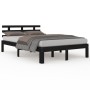 Black solid wood bed frame 200x200 cm by vidaXL, Beds and slatted bases - Ref: Foro24-814778, Price: 121,76 €, Discount: %