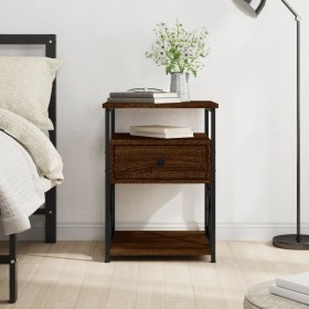 Engineered wood brown oak bedside table 40x42x55 cm by vidaXL, Nightstands - Ref: Foro24-826081, Price: 51,90 €, Discount: %