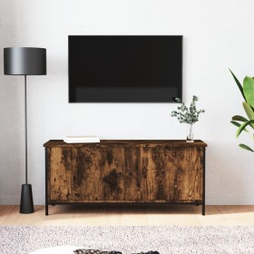 Mueble TV con puertas contrachapada roble ahumado 102x35x45 cm de vidaXL, Muebles TV - Ref: Foro24-826292, Precio: 49,73 €, D...