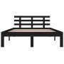 Black solid wood bed frame 200x200 cm by vidaXL, Beds and slatted bases - Ref: Foro24-814778, Price: 121,76 €, Discount: %