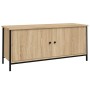 Mueble TV con puertas contrachapada roble Sonoma 102x35x45 cm de vidaXL, Muebles TV - Ref: Foro24-826291, Precio: 63,13 €, De...