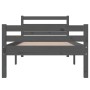 Gray solid wood single bed frame 75x190 cm by vidaXL, Beds and slatted bases - Ref: Foro24-814781, Price: 92,99 €, Discount: %