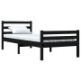 Black single solid wood bed frame 75x190 cm by vidaXL, Beds and slatted bases - Ref: Foro24-814783, Price: 103,09 €, Discount: %