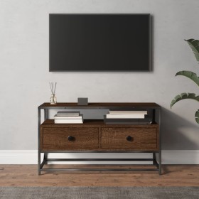 Brown oak plywood TV cabinet 80x35x45 cm by vidaXL, TV Furniture - Ref: Foro24-826314, Price: 61,99 €, Discount: %