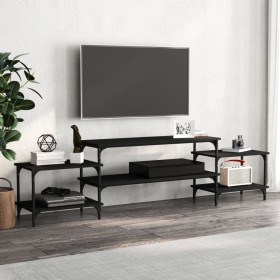 Black plywood TV cabinet 197x35x52 cm by vidaXL, TV Furniture - Ref: Foro24-826325, Price: 69,96 €, Discount: %