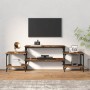 TV stand made of smoked oak plywood, measuring 157x35x52 cm. by vidaXL, TV Furniture - Ref: Foro24-826322, Price: 63,92 €, Di...