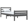 Estructura de cama individual madera maciza gris 90x190 cm de vidaXL, Camas y somieres - Ref: Foro24-814786, Precio: 105,71 €...