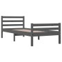 Estructura de cama individual madera maciza gris 90x190 cm de vidaXL, Camas y somieres - Ref: Foro24-814786, Precio: 105,71 €...