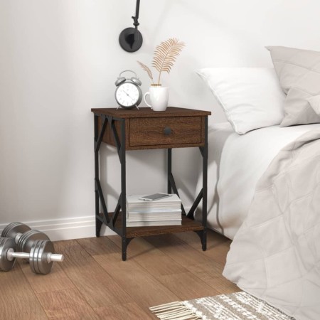 Oak brown plywood bedside table 40x42x60 cm by vidaXL, Nightstands - Ref: Foro24-826343, Price: 44,99 €, Discount: %