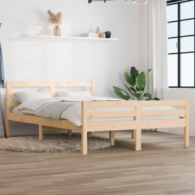 Estructura de cama madera maciza 120x190 cm de vidaXL, Camas y somieres - Ref: Foro24-814789, Precio: 91,99 €, Descuento: %