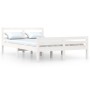 Estructura de cama doble pequeña madera maciza blanca 120x190cm de vidaXL, Camas y somieres - Ref: Foro24-814790, Precio: 106...