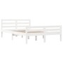 Small double bed frame white solid wood 120x190cm by vidaXL, Beds and slatted bases - Ref: Foro24-814790, Price: 109,99 €, Di...