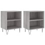 Mesita de noche 2 uds madera ingeniería gris Sonoma 40x30x50 cm de vidaXL, Mesitas de noche - Ref: Foro24-826793, Precio: 42,...