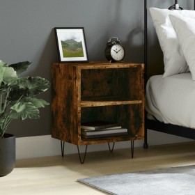 Smoked oak engineered wood bedside table 40x30x50 cm by vidaXL, Nightstands - Ref: Foro24-826790, Price: 22,99 €, Discount: %