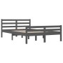 Small double bed frame solid gray wood 120x190 cm by vidaXL, Beds and slatted bases - Ref: Foro24-814791, Price: 127,24 €, Di...