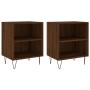 Bedside table 2 pcs engineered wood brown oak 40x30x50cm by vidaXL, Nightstands - Ref: Foro24-826795, Price: 38,80 €, Discoun...