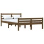 Estructura de cama doble madera maciza marrón miel 120x190 cm de vidaXL, Camas y somieres - Ref: Foro24-814792, Precio: 127,9...