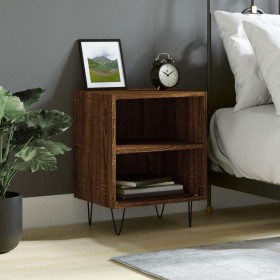 Brown oak engineered wood bedside table 40x30x50 cm by vidaXL, Nightstands - Ref: Foro24-826794, Price: 25,99 €, Discount: %