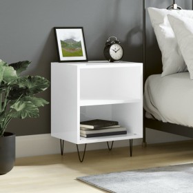 Glossy white engineered wood bedside table 40x30x50 cm by vidaXL, Nightstands - Ref: Foro24-826784, Price: 35,01 €, Discount: %