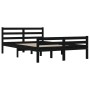 Black solid wood bed frame 120x190 cm by vidaXL, Beds and slatted bases - Ref: Foro24-814793, Price: 109,37 €, Discount: %