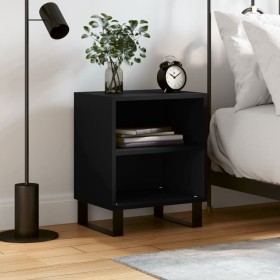 Mesita de noche madera de ingeniería negro 40x30x50 cm de vidaXL, Mesitas de noche - Ref: Foro24-826798, Precio: 37,62 €, Des...