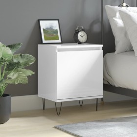 Glossy white engineered wood bedside table 40x30x50 cm by vidaXL, Nightstands - Ref: Foro24-826832, Price: 38,97 €, Discount: %