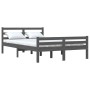 Double gray solid wood bed frame 135x190 cm by vidaXL, Beds and slatted bases - Ref: Foro24-814796, Price: 133,99 €, Discount: %