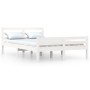 White solid wood bed frame 135x190 cm by vidaXL, Beds and slatted bases - Ref: Foro24-814795, Price: 110,96 €, Discount: %