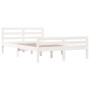 White solid wood bed frame 135x190 cm by vidaXL, Beds and slatted bases - Ref: Foro24-814795, Price: 110,96 €, Discount: %