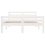 Weißer Massivholzbettrahmen 135x190 cm von vidaXL, Betten und Lattenroste - Ref: Foro24-814795, Preis: 110,96 €, Rabatt: %