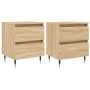 Nightstands 2 pcs engineered wood Sonoma oak 40x35x50 cm by vidaXL, Nightstands - Ref: Foro24-826867, Price: 75,54 €, Discoun...