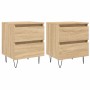 Bedside tables 2 units engineered wood Sonoma oak 40x35x50 cm by vidaXL, Nightstands - Ref: Foro24-826883, Price: 73,74 €, Di...