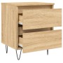 Bedside tables 2 units engineered wood Sonoma oak 40x35x50 cm by vidaXL, Nightstands - Ref: Foro24-826883, Price: 73,74 €, Di...