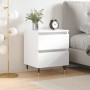 Glossy white engineered wood bedside table 40x35x50 cm by vidaXL, Nightstands - Ref: Foro24-826864, Price: 34,42 €, Discount: %