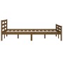 Estructura de cama doble madera maciza marrón miel 135x190 cm de vidaXL, Camas y somieres - Ref: Foro24-814797, Precio: 133,4...