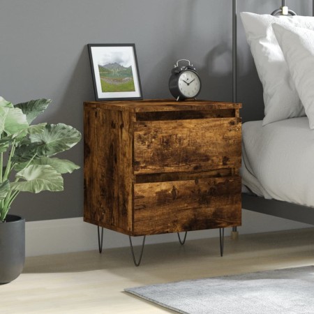 Smoked oak engineered wood bedside table 40x35x50 cm by vidaXL, Nightstands - Ref: Foro24-826886, Price: 42,07 €, Discount: %