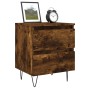 Smoked oak engineered wood bedside table 40x35x50 cm by vidaXL, Nightstands - Ref: Foro24-826886, Price: 42,07 €, Discount: %