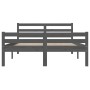 Gray solid wood bed frame 140x190 cm by vidaXL, Beds and slatted bases - Ref: Foro24-814801, Price: 136,60 €, Discount: %