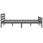 Gray solid wood bed frame 140x190 cm by vidaXL, Beds and slatted bases - Ref: Foro24-814801, Price: 136,60 €, Discount: %