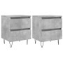 Nightstands 2 pcs concrete gray engineered wood 40x35x50 cm by vidaXL, Nightstands - Ref: Foro24-826885, Price: 77,96 €, Disc...