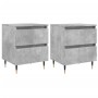 Bedside tables 2 units engineered wood gray concrete 40x35x50 cm by vidaXL, Nightstands - Ref: Foro24-826869, Price: 76,02 €,...